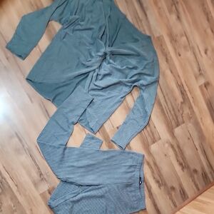 Fashion Nova Teal Striped Jumpsuit